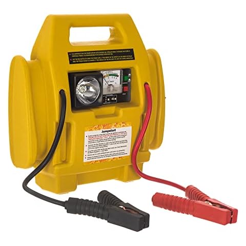 Hillington Portable Emergency Car 600A Peak Jump Starter with 260 PSI Air Compressor and Battery Start Booster with Charger Jump Leads and 12V or 240V Power Cover