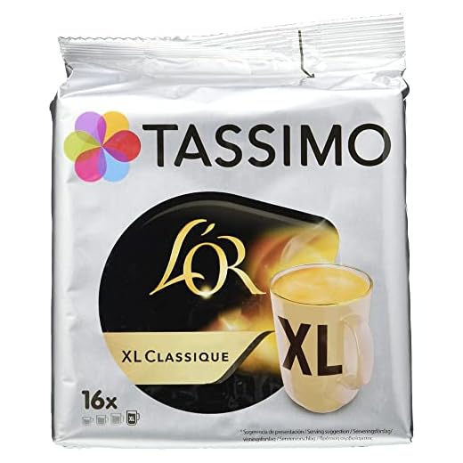 Tassimo L'OR XL Classique Coffee Pods, 136 gram (paket med 5, totalt 80 pods, 80 portioner)
