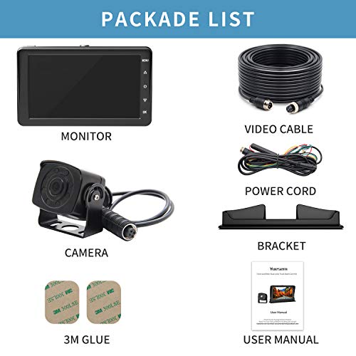 HD Backup & Front Camera with 7\'\' Monitor,Dash Camera Front and Rear View Cam DVR with 1080P,Advanced Recording Function,IP69 Waterproof,Night Vision for RV/Pickup/Truck/Trailer/Bus