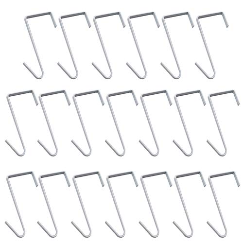 20 Pcs White Metal Z Hooks Over The Door Hook,Z Hooks for Hanging Coats,Hats,Robes,Towels