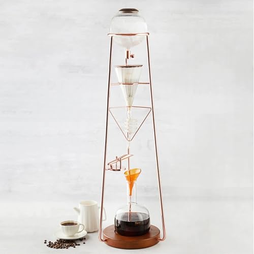 Cafetera fría con torre de goteo ajustable y olla de vidrio grande para uso doméstico y de oficina