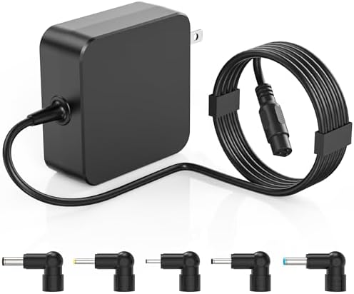 SLE-TECH 65W 45W 33W Laptop Charger Compatible with Asus Vivobook Zenbook More Series Round Port with 5 Converters 19V 3.42A 7.5Ft Power Cable