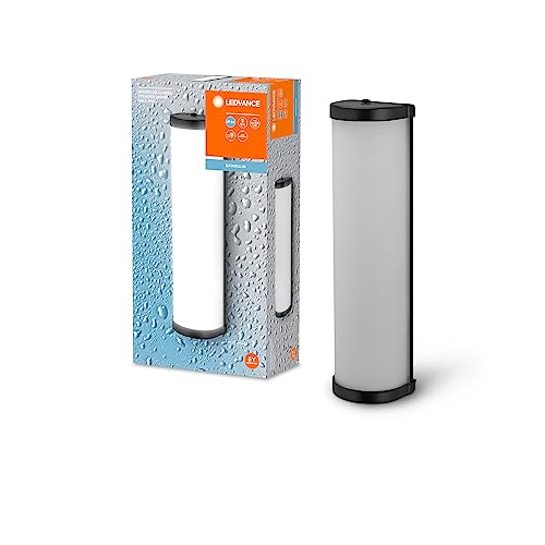 LEDVANCE BATHROOM CLASSIC CYLINDER Badezimmer-Wandleuchte 320mm, schwarz, E14-Sockel, kann mit smarter Lampe bestückt werden, hochwertige Verarbeitung, Zylinderform, IP44 Schutzklasse