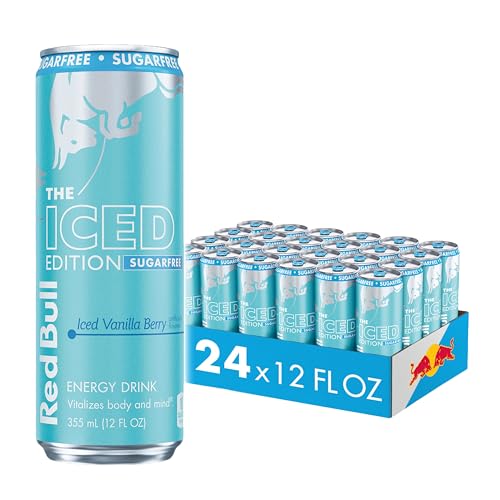 Image of Red Bull Sugarfree Energy Drink, Iced Vanilla Berry, Iced Edition | contains caffeine, taurine, B-vitamins, sweeteners, and water, 12 fl oz, pack of 24 cans