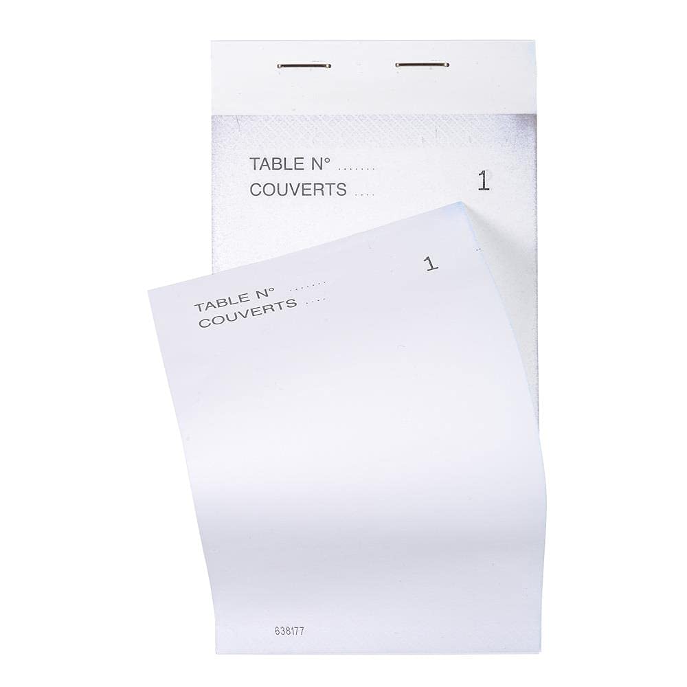 EXACOMPTA Lot de 10 Blocs Maître d'Hôtel 50 feuillets autocopiants numérotés en dupli Format 8x15 cm