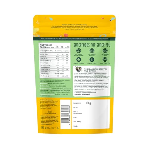 Image of Yoga Bar Premium Pista Without Shell 100g | High in Protein & Fibre | Gluten-Free, Vegan, Keto-Friendly | No Preservatives | Ethically Sourced | Ready to Eat Snack