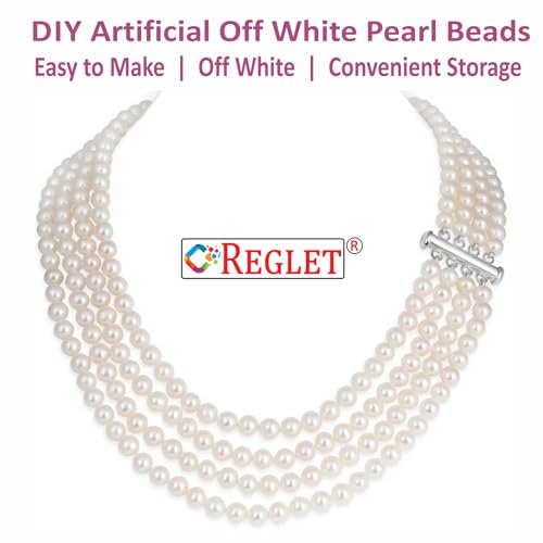 Image of 3000 Pcs Off White Beads for Bracelet Making Kit - 5 mm - Beads for Jewellery Making Kit - Pearls for Craft - 200g