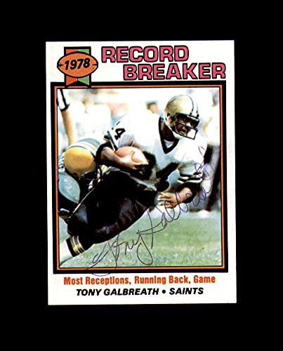 Tony Galbreath Hand Signed 1979 Topps Record Breaker New Orleans Saints Autograph