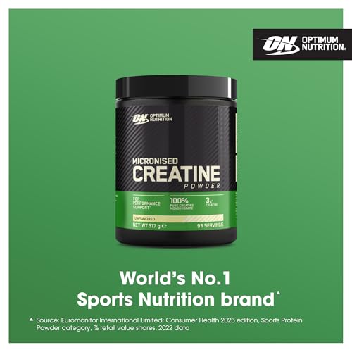 Optimum Nutrition Micronised Creatine Powder, 100% Pure Creatine Monohydrate Powder for Performance and Muscle Power, Unflavoured Shake, 93 Servings, 317 g - Image 3