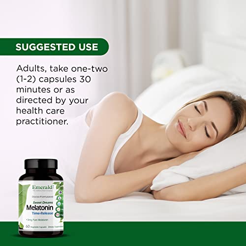 EMERALD LABS Sweet Dreams Melatonin Time-Release - Melatonin Sleep Support Supplement - Supports Healthy Sleep Patterns - 60 Vegetable Capsules (Up to 60-Day Supply) - Image 6