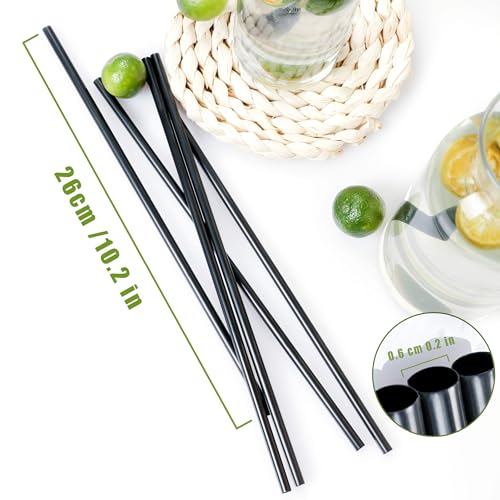 black straws200 pcs long disposable plastic drinking straws 0233939diameter and 10234long-black