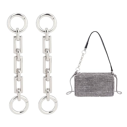 UNICRAFTALE about 2Pcs Bag Extender Chains Alloy Purse Chain Strap 12cm Platinum Crossbody Shoulder Bag Strap Extender Chains with Connector Ring for Bag Straps Replacement Accessories