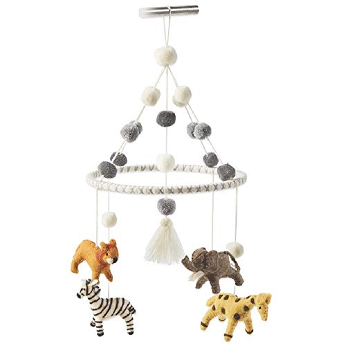 Image of Mud Pie Nursery Baby Crib Mobile, Safari, Multicolor, 24 1/2" x 10 1/2" Dia
