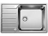 Blanco LEMIS XL 6 S-IF Compact – Lavello in acciaio inox per basi di lavello con larghezza di 60 cm – Bordo piatto IF con vasca extra large e gocciolatoio piccolo, mobile base 525110