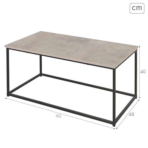 AKTIVE Max Home 18514 Side Table 90 x 48 x 40 cm, Maximum Weight Capacity 20 kg, Cement Effect, Coffee Tables, for Living Room, Dining Room, Office – Image 4