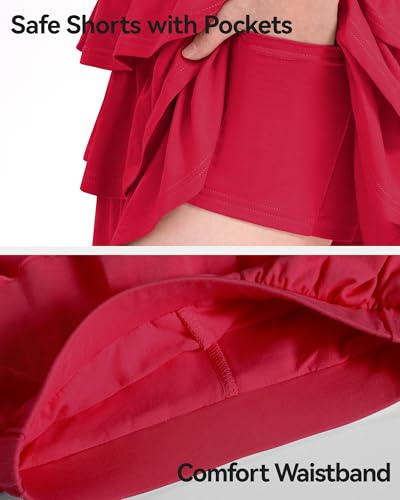 Image of KEREDA Girls Skirt Kids Casual 3-Layer Ruffle Skort School Uniform Skirts for Girls