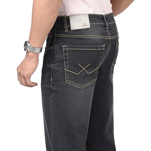 Image of WROGN Men's Stretch Denim Jeans | Straight Fit | Casual Style | Mid Rise