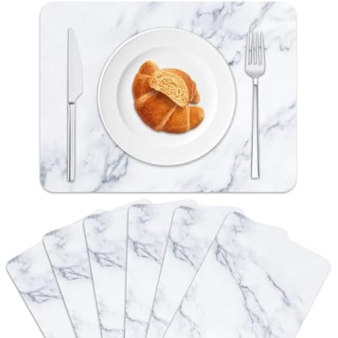 OBUSATT Marble Plastic Placemats Set Cover