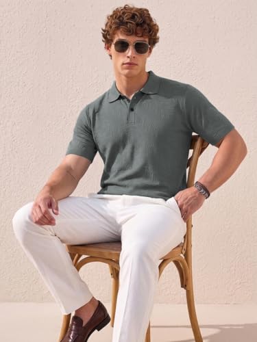 Image of TAGDOMen's Polo T Shirt | Half Sleeve | Textured & Collar Polo T-Shirt for Men (2053)