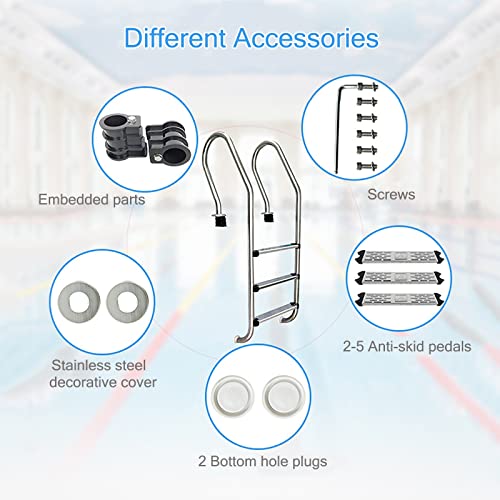 Escalera para piscina de acero inoxidable con 2-5 peldaños miniatura 6