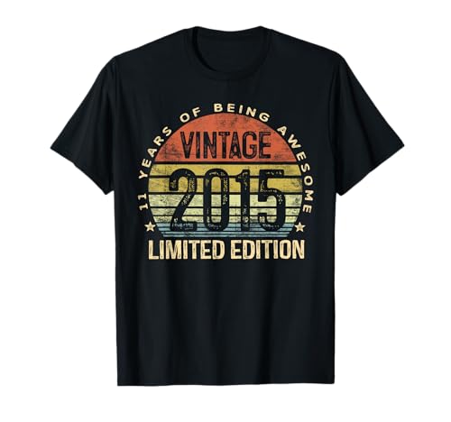 Vintage 2015 Limited Edition 11-Year-Old 11th Birthday T-Shirt