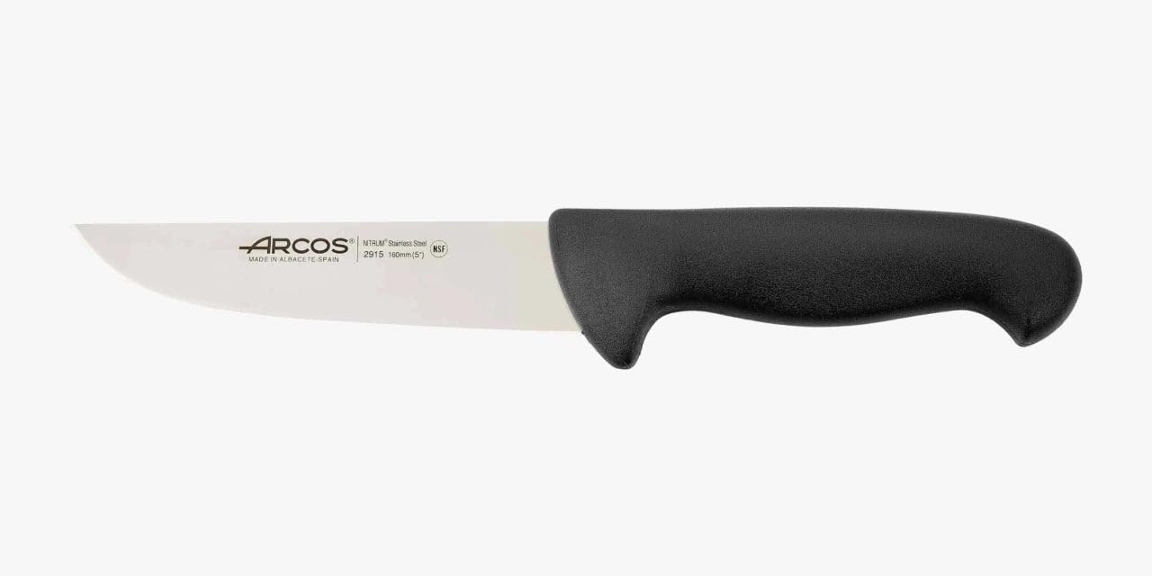 Arcos seria 291525 2900-rzeźnik stek nóż - ostrze nitrm 160 mm (6,30 cala) - uchwyt polipropylenowy czarny kolor, 18/8 stal nierdzewna