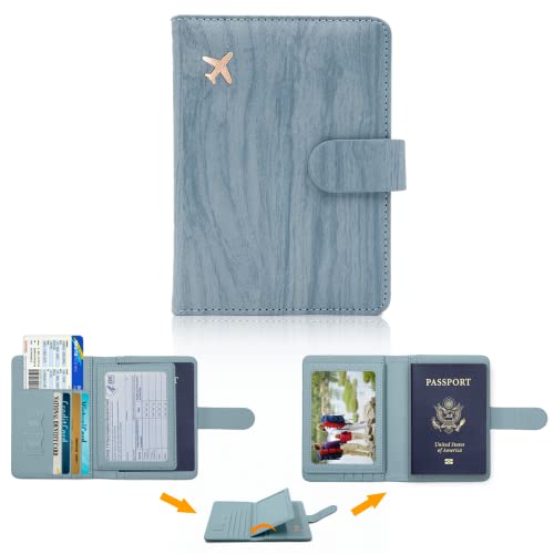 Image of Melsbrinna Rfid Passport Holder for Travel women /Men, Cute Passport Wallet Rfid Blocking Card Slots, Rfid Passport Cover /CaseTravel Wallet, Passport Book Holder, Blue1, Cute