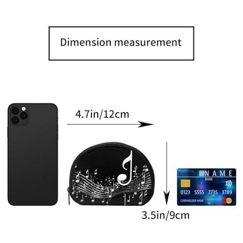 Black White Music Note Print Shell Storage Bag Purse For Small Items, Easy To Carry And Store4