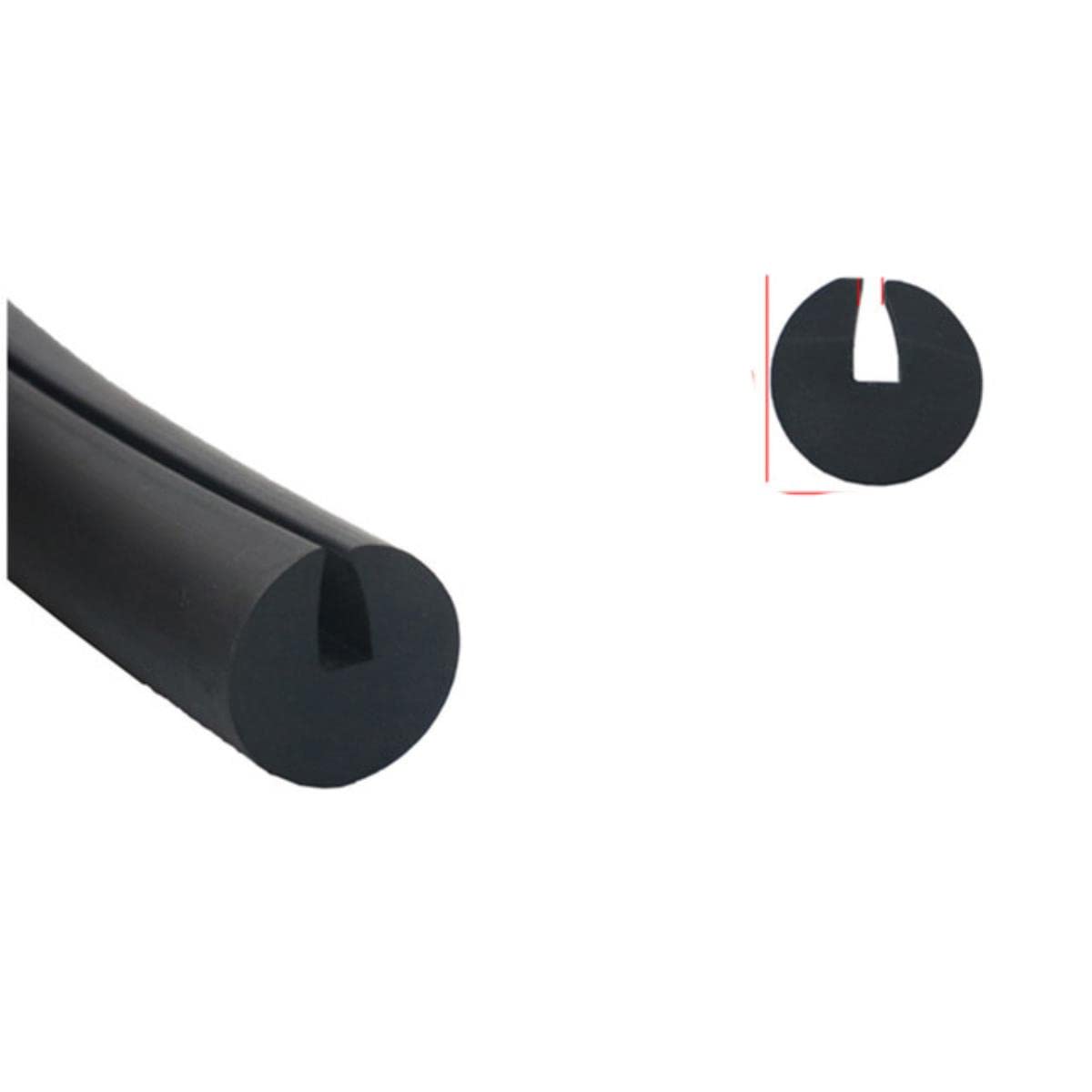 Bande d'étanchéité caoutchouc noir U 20x20mm de 2m pour bord de table