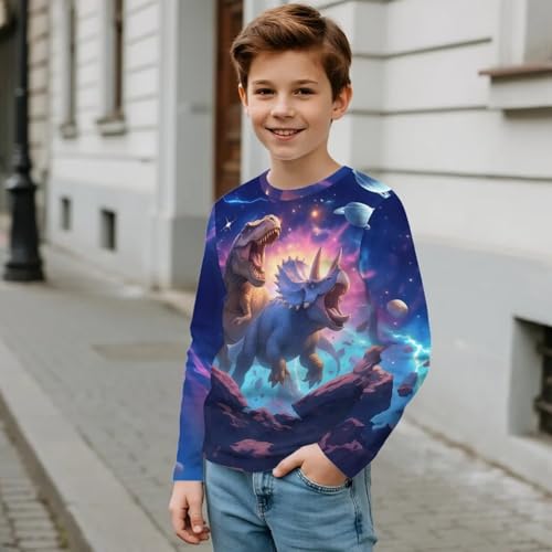 Image of Uourmeti Long Sleeve Tops for Boys Graphic T Shirts Teen Girls Active Pullover Tees