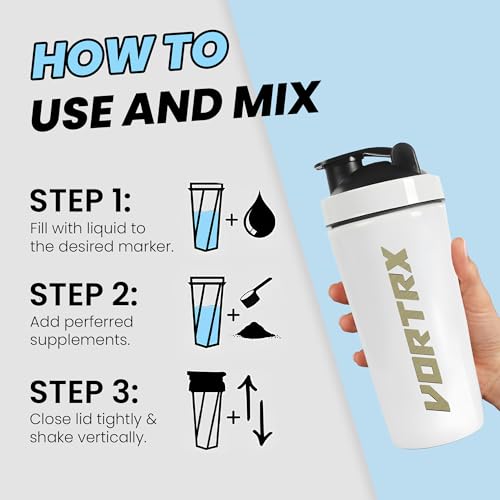 Image of Steel Protein Shaker Bottle With Premium Laser Engraved Logo | 100% Leakproof BPA-Free Metal With Whisk Ball | Perfect for Protein, Pre-Workout, Creatine (Engrave White)