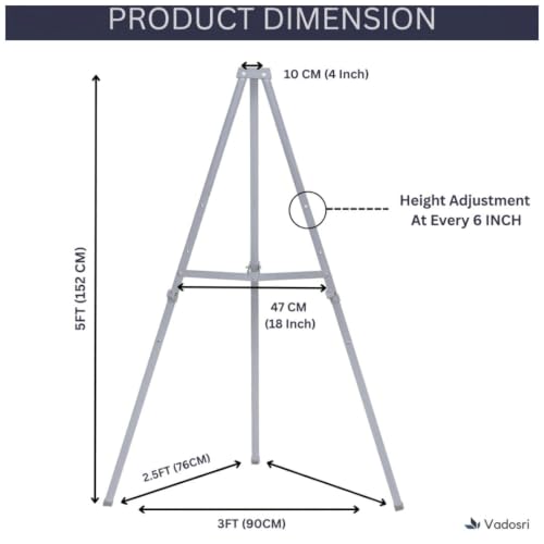 Image of 5FT Heavy Duty Adjustable Folding Display Easel Stand Grey