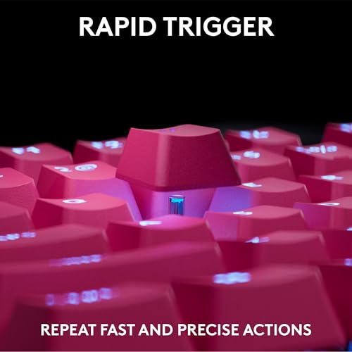 Image of Logitech G PRO X TKL Rapid (Tenkeyless) Wired Gaming Keyboard: Magnetic Analog Switches with Rapid Trigger, Lightsync RGB, Detachable USB-C Cable, Volume Roller & Media Buttons - Magenta