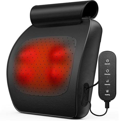 Back Massager, WERTYI Neck and Back Massager with Heat, Deep Tissue 3D Kneading Shiatsu Massage Pillow for Body, Shoulder, Foot and Leg, Mothers Day Gifts/Gifts for Women and Men - Remote Control