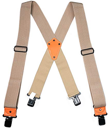 Image of MELOTOUGH Men's Suspender 2 inch Wide Partial Elastic Strap for Jeans Pants