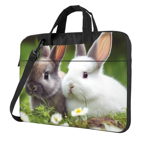 Pochette antichoc ordinateur portable motif deux petits lapins mignons