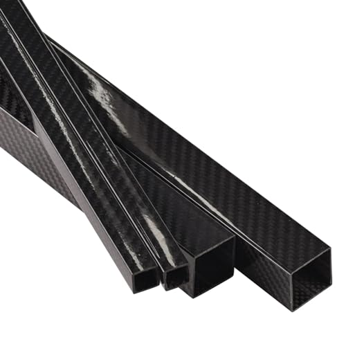 1Pcs Twill Plain Glossy Length 1000mm OD8mm 10mm 15mm18mm 3K 100% Full Carbon Fiber Rectangular Square Tube 3K Carbon Fiber Square(15x15x10mm Twill)