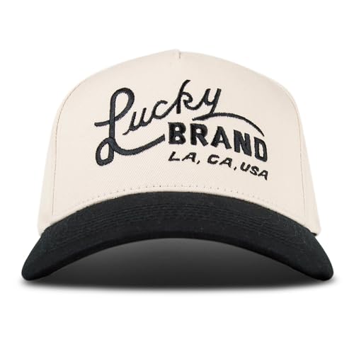 Image of Lucky Brand Snapback Hat | Adjustable | Baseball Cap | Retro | American Heritage | 5 Panel Design | Cotton Canvas