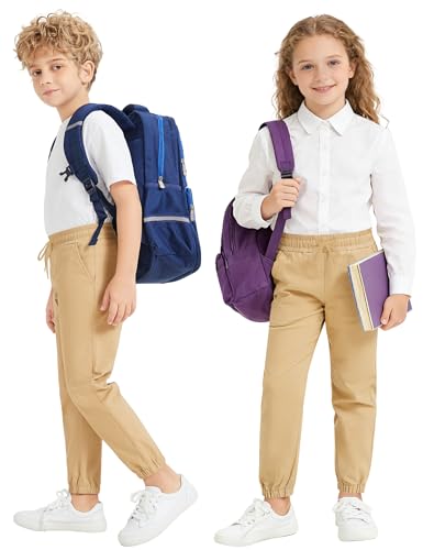 Image of Pull on Stretch School Uniform Jogger Pants for Boys and Girls(2T-16Y)