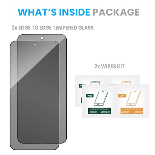 Image of ArmourPro Privacy Tempered Glass Screen Protector Compatible for Oppo F29 (6.7 Inch) with Edge-To-Edge Protector Coverage and Easy Installation kit (Pack of 2)
