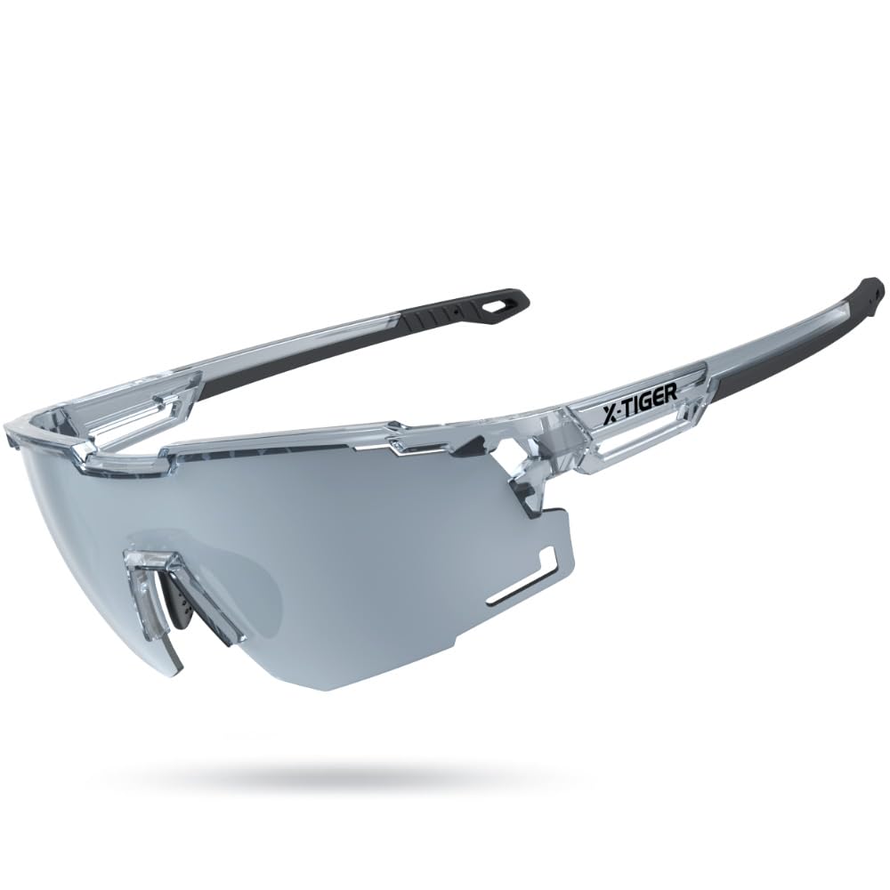 X-TIGER Gafas de Ciclismo para Hombre y Mujer, Montura TR90 Ultraligera, Gafas Deportivas Polarizadas con Protección UV400, Ideales para Correr, Pescar, Conducir y Deportes al Aire Libre