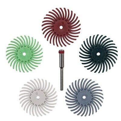 SWISSO 6pcs Detail Abrasive Brush Mixed Grit Coarse Accessories For Dremel Rotary Tools