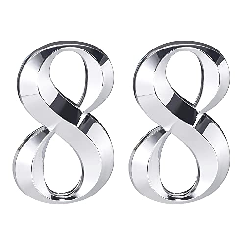 Numéro de maison 8 autocollant en ABS 3D de 7,9 cm pour boîte aux lettres et adresse - Lot de 2