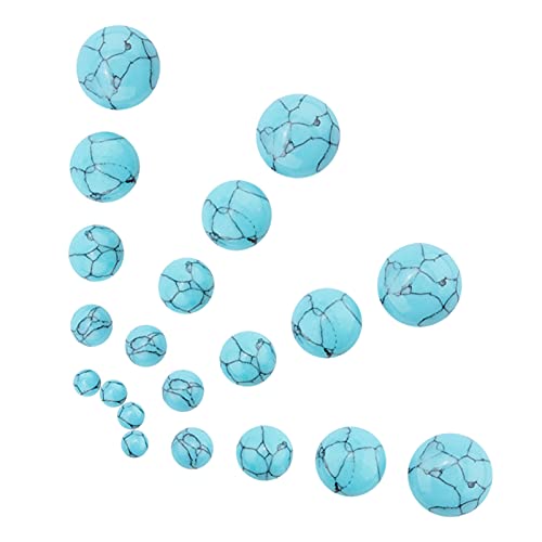 SUNNYCLUE 1 Box 100Pcs 5 Sizes Round Stone Cabochons Flatbacks Synthetic Turquoise Gemstone Cabochon Beads 4mm/6mm/8mm/10mm/12mm for DIY Jewelry Making Dome Cameos