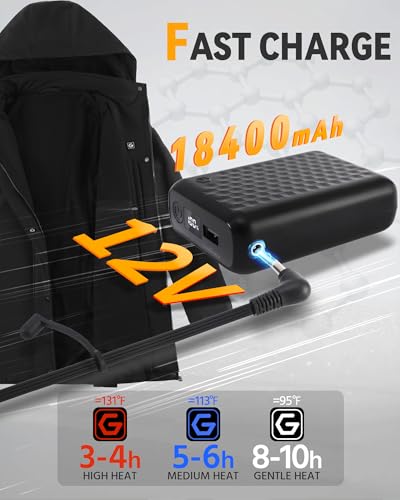 Genovega Women's X-Large Black Heated Jacket with Battery Pack - Image 3