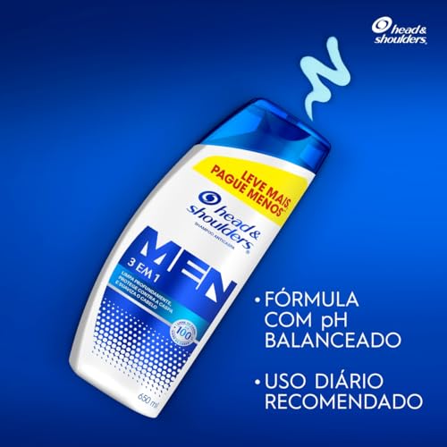 Shampoo Anticaspa Head & Shoulders Men 3 em 1, 650 ml