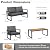 COMLAX FIELD Patio Furniture Set, 4 Pieces Outdoor Patio Furniture with Coffee Table Set, Metal Patio Conversation Sets with Washable and High-Resiliency Sponge Cushions,Upgarded Grey