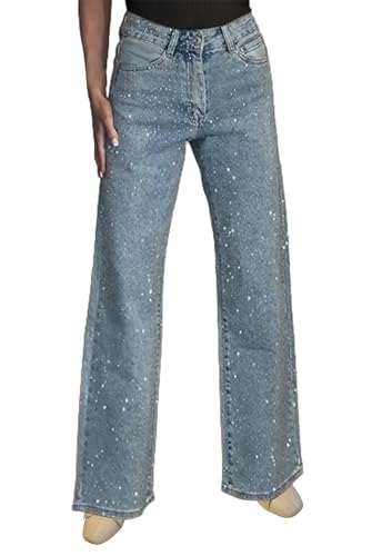 Jean pour femme avec strass taille haute idéal pour sublimer la silhouette