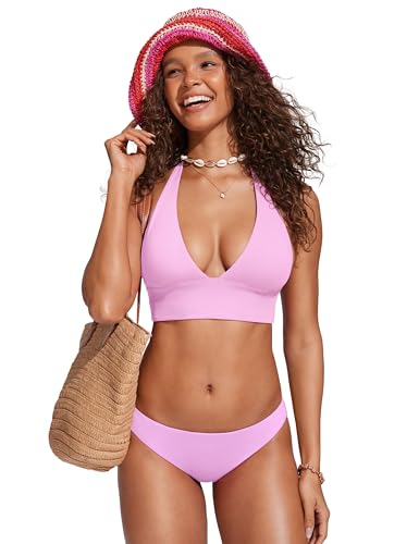 Image of CRZ YOGA Low Waisted Bikini Bottoms | Mid Cut Leg, Medium Bum Coverage, Full Lining, Swim, Bathing Suit Briefs for Women