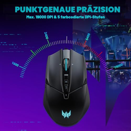 Acer Predator Cestus 335 Gaming Maus (19.000 DPI, 400 IPS Tracking, 10 programmierbare Tasten, 0,5 ms Reaktionszeit, RGB Beleuchtung)… – Ansicht 2